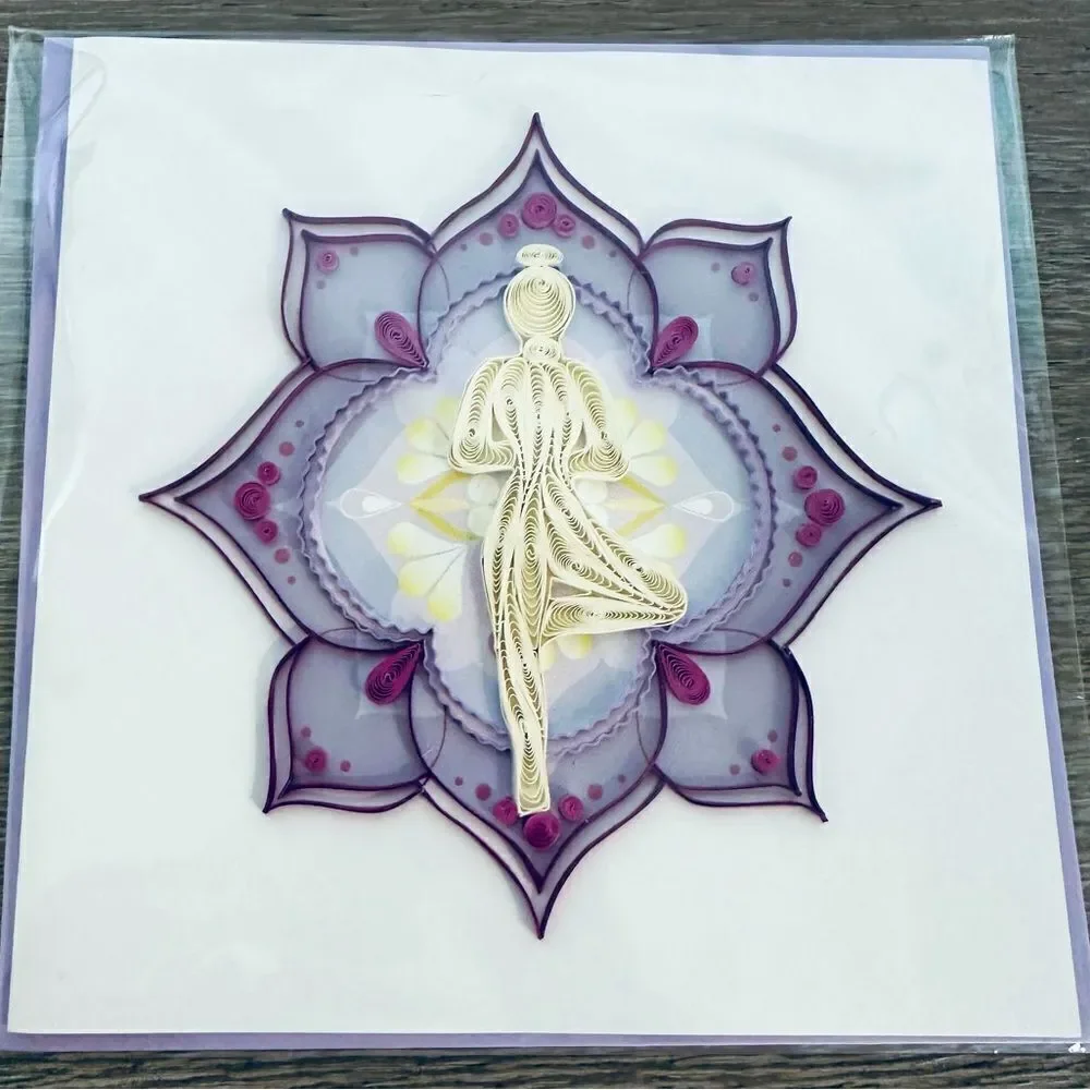 Yoga Tree Pose Quilling Card Quill Art Greeting Card